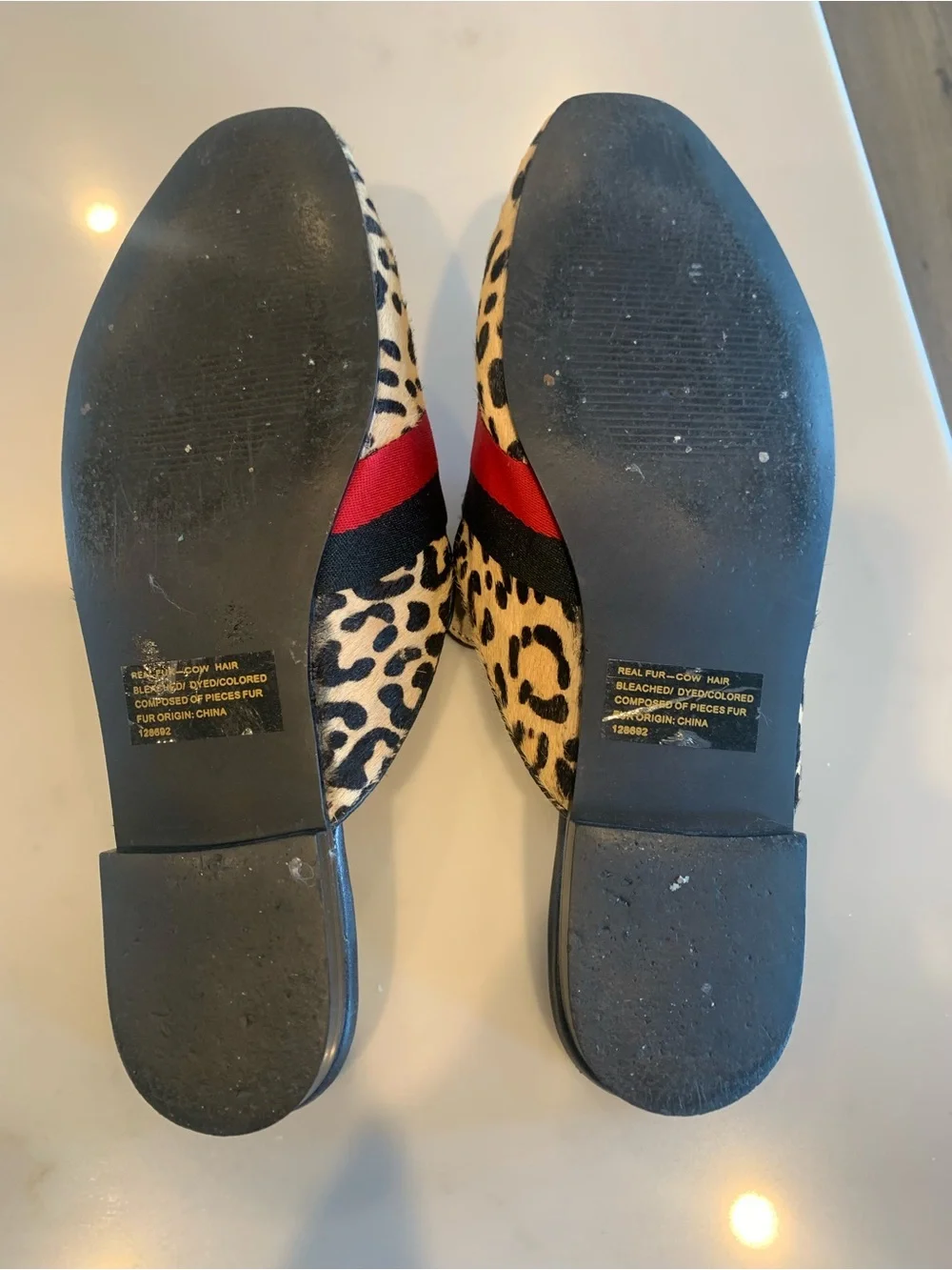 Steve Madden Karisma Leopard Print mules with Red & Black Ribbon. Size 8 1/2 M - Picture 4 of 4